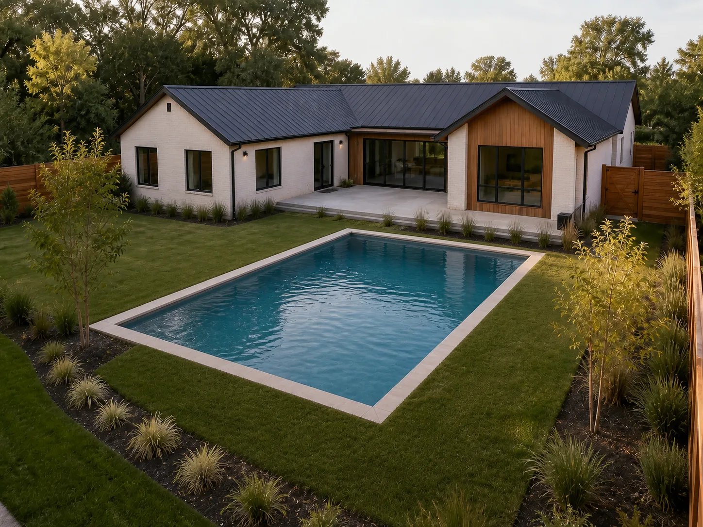 Rectangular pool — Rendered